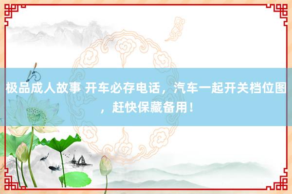 极品成人故事 开车必存电话，汽车一起开关档位图，赶快保藏备用！
