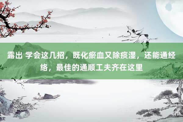 露出 学会这几招，既化瘀血又除痰湿，还能通经络，最佳的通顺工夫齐在这里
