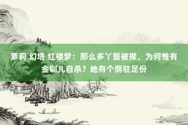 萝莉 幻塔 红楼梦：那么多丫鬟被撵，为何惟有金钏儿自杀？她有个荫驻足份