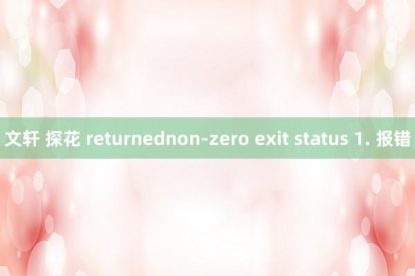 文轩 探花 returnednon-zero exit status 1. 报错