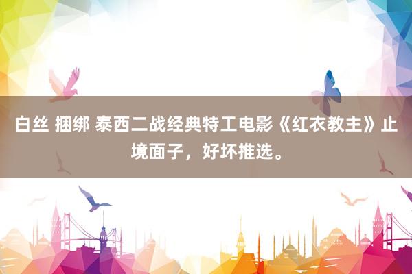 白丝 捆绑 泰西二战经典特工电影《红衣教主》止境面子，好坏推选。